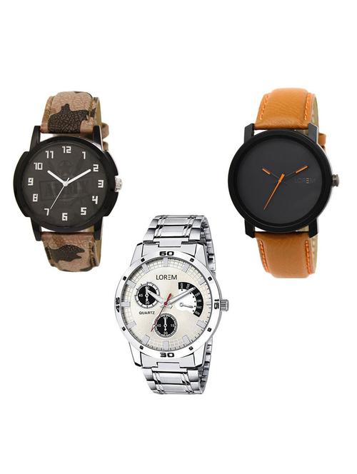set of 3 analog watch combo -(lk-03-20-101) - 15684106 - Very Small Image - 1