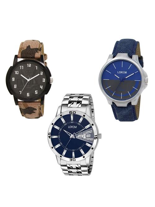 set of 3 analog watch combo -(lk-03-24-102) - 15684134 - Very Small Image - 1