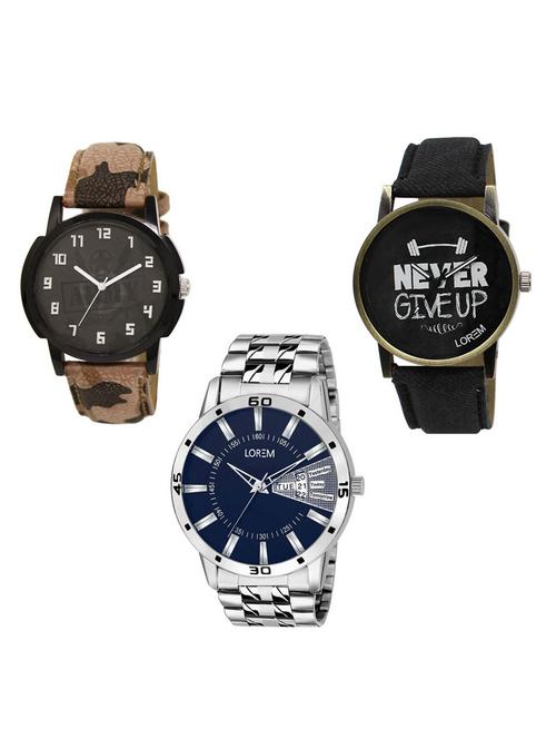 set of 3 analog watch combo -(lk-03-27-102) - 15684153 - Very Small Image - 1