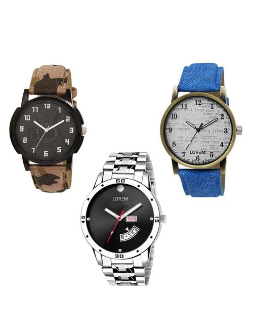 set of 3 analog watch combo -(lk-03-28-104) - 15684163 - Very Small Image - 1