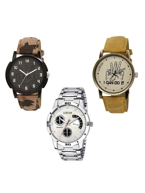 set of 3 analog watch combo -(lk-03-30-101) - 15684172 - Very Small Image - 1