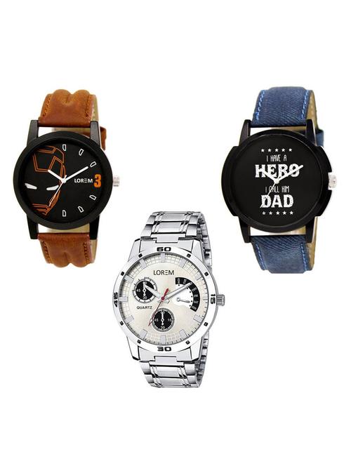 set of 3 analog watch combo -(lk-04-07-101) - 15684226 - Very Small Image - 1