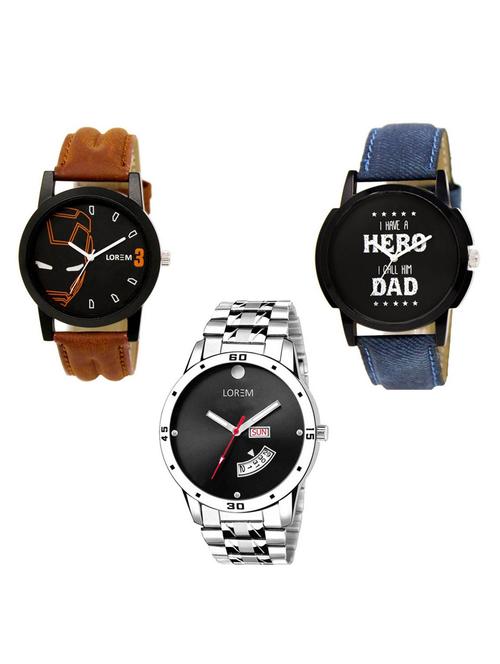 set of 3 analog watch combo -(lk-04-07-104) - 15684231 - Very Small Image - 1