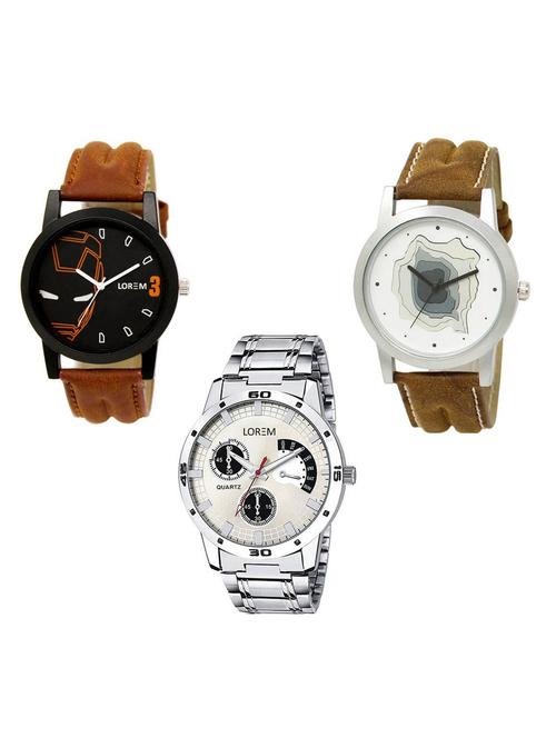 set of 3 analog watch combo -(lk-04-09-101) - 15684265 - Very Small Image - 1