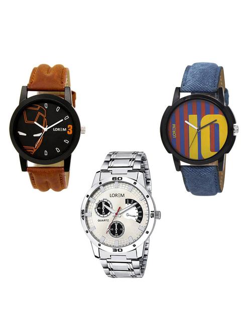 set of 3 analog watch combo -(lk-04-10-101) - 15684269 - Very Small Image - 1