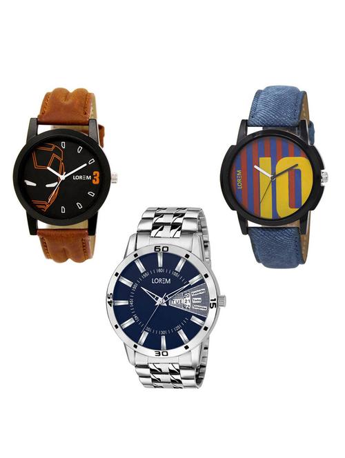 set of 3 analog watch combo -(lk-04-10-102) - 15684270 - Very Small Image - 1