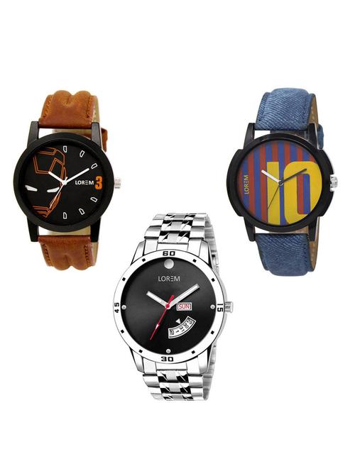 set of 3 analog watch combo -(lk-04-10-104) - 15684272 - Very Small Image - 1