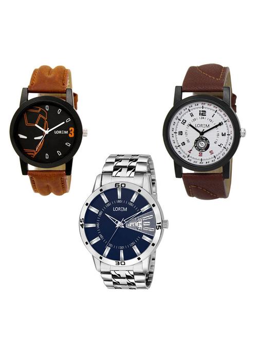 set of 3 analog watch combo -(lk-04-11-102) - 15684276 - Very Small Image - 1