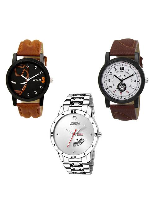 set of 3 analog watch combo -(lk-04-11-103) - 15684277 - Very Small Image - 1