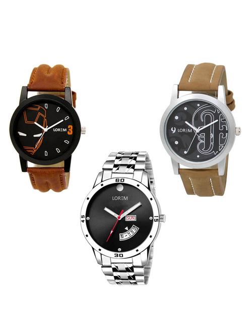 set of 3 analog watch combo -(lk-04-14-104) - 15684299 - Very Small Image - 1