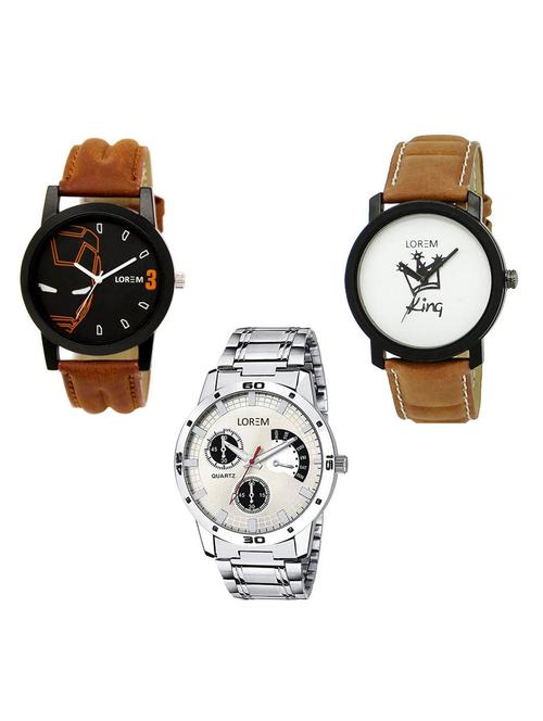 set of 3 analog watch combo -(lk-04-18-101) - 15684320 - Very Small Image - 1