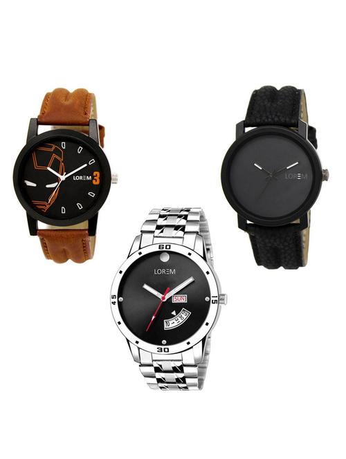 set of 3 analog watch combo -(lk-04-21-104) - 15684345 - Very Small Image - 1