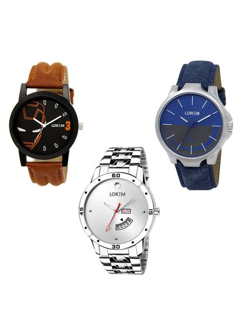set of 3 analog watch combo -(lk-04-24-103) - 15684365 - Very Small Image - 1