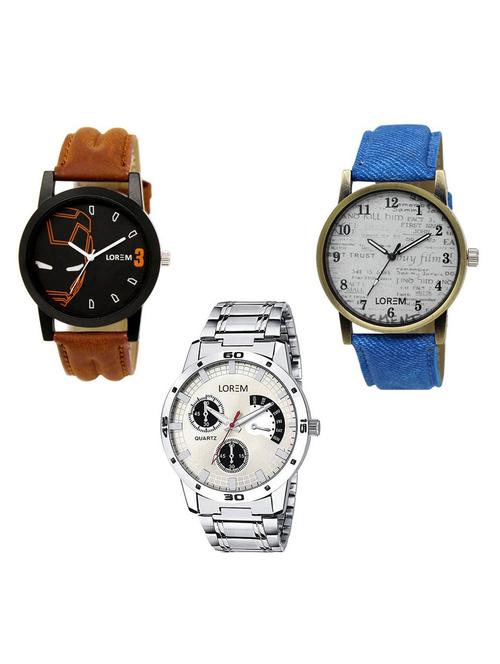 set of 3 analog watch combo -(lk-04-28-101) - 15684387 - Very Small Image - 1