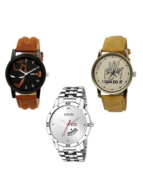 set of 3 analog watch combo -(lk-04-30-103) - 15684400 - Very Small Image - 1