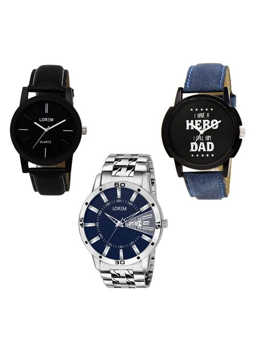 set of 3 analog watch combo -(lk-05-07-102) - 15684443 - Very Small Image - 1