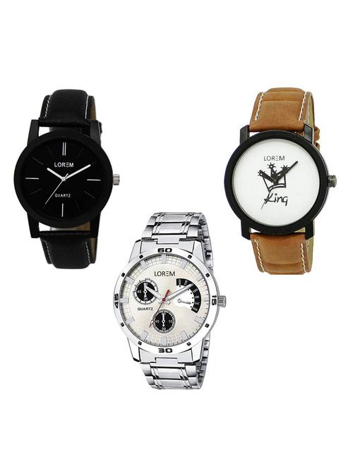 set of 3 analog watch combo -(lk-05-18-101) - 15684509 - Very Small Image - 1