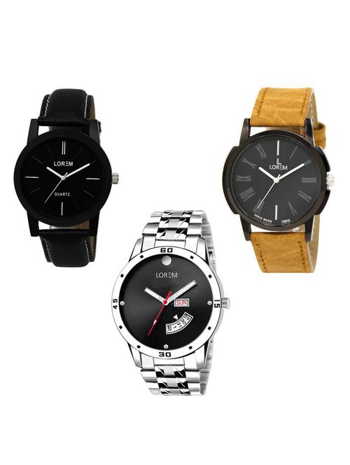 set of 3 analog watch combo -(lk-05-19-104) - 15684520 - Very Small Image - 1