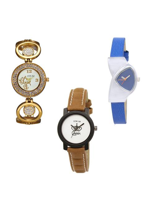 set of 3 round dial analog watch combo -(lk204-208-209) - 15684539 - Very Small Image - 1