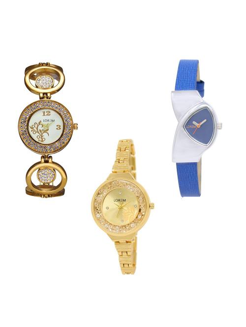 set of 3 round dial analog watch combo -(lk204-208-224) - 15684572 - Very Small Image - 1
