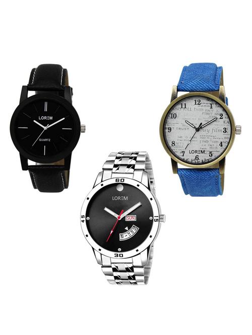 set of 3 analog watch combo -(lk-05-28-104) - 15684584 - Very Small Image - 1