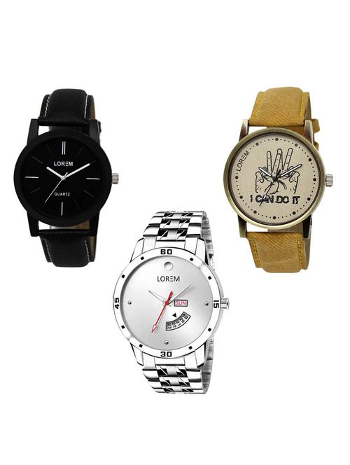set of 3 analog watch combo -(lk-05-30-103) - 15684596 - Very Small Image - 1