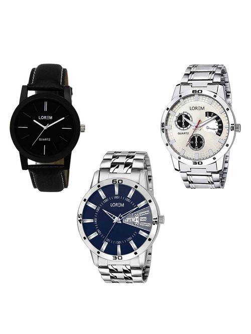 set of 3 analog watch combo -(lk-05-101-102) - 15684626 - Very Small Image - 1
