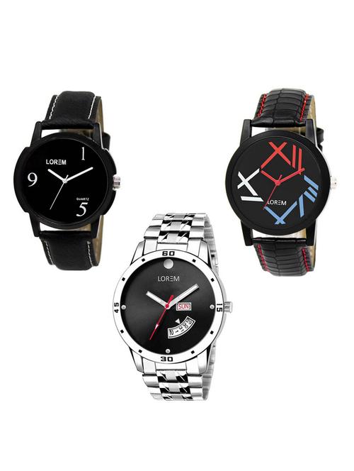 set of 3 analog watch combo -(lk-06-12-104) - 15684707 - Very Small Image - 1
