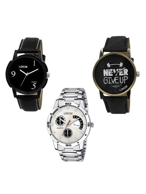 set of 3 analog watch combo -(lk-06-27-101) - 15684803 - Very Small Image - 1