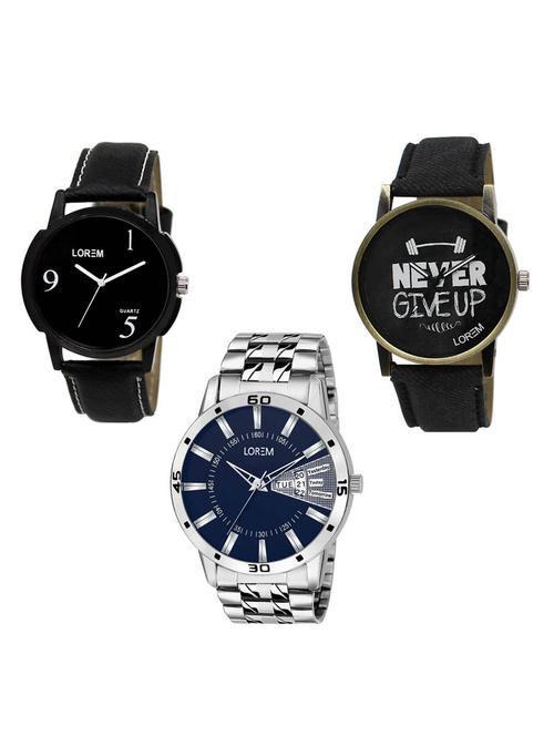 set of 3 analog watch combo -(lk-06-27-102) - 15684805 - Very Small Image - 1