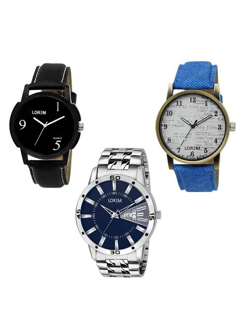 set of 3 analog watch combo -(lk-06-28-102) - 15684812 - Very Small Image - 1