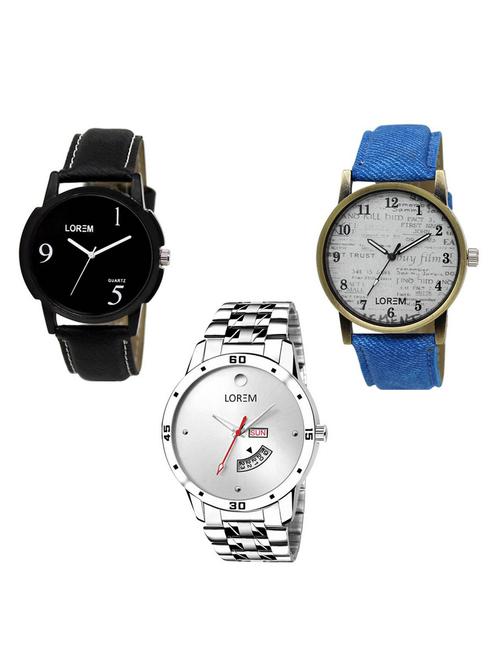 set of 3 analog watch combo -(lk-06-28-103) - 15684814 - Very Small Image - 1