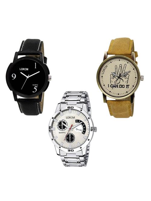 set of 3 analog watch combo -(lk-06-30-101) - 15684823 - Very Small Image - 1