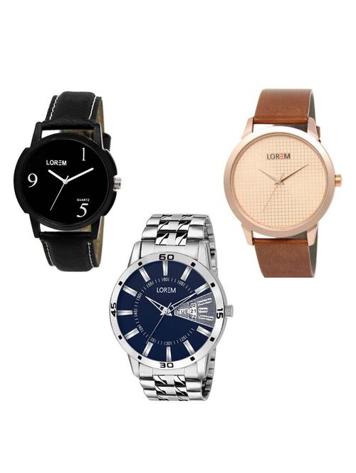 set of 3 analog watch combo -(lk-06-34-102) - 15684853 - Very Small Image - 1