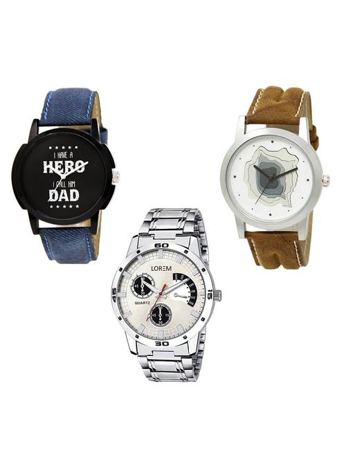 set of 3 analog watch combo -(lk-07-09-101) - 15684876 - Very Small Image - 1