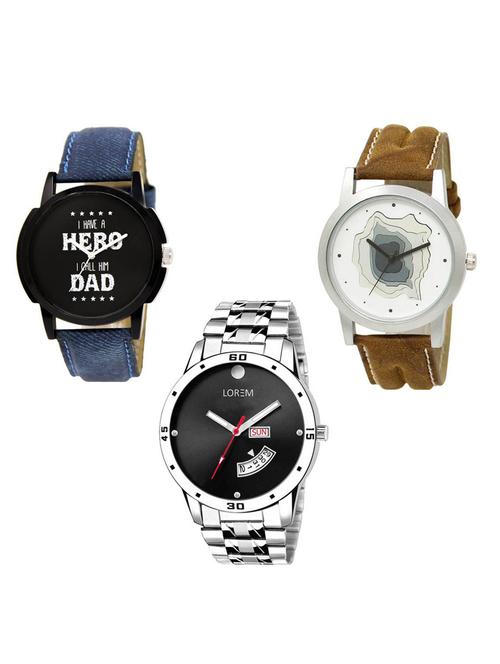 set of 3 analog watch combo -(lk-07-09-104) - 15684882 - Very Small Image - 1