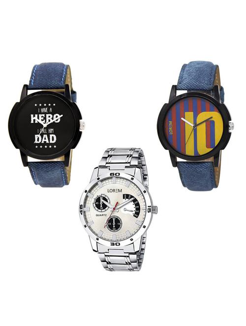 set of 3 analog watch combo -(lk-07-10-101) - 15684884 - Very Small Image - 1
