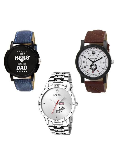 set of 3 analog watch combo -(lk-07-11-103) - 15684894 - Very Small Image - 1