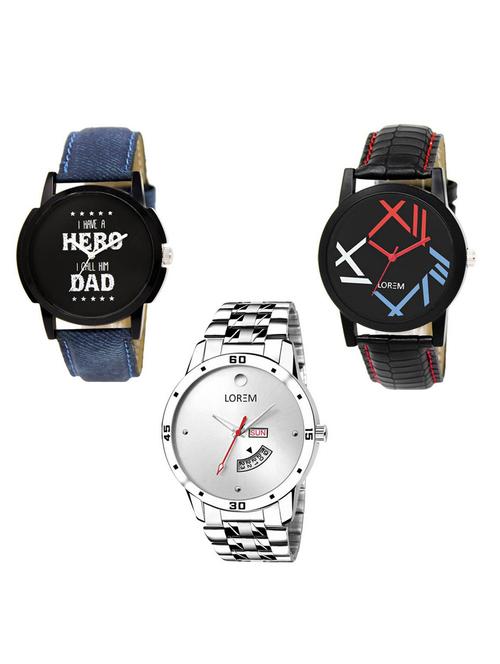 set of 3 analog watch combo -(lk-07-12-103) - 15684901 - Very Small Image - 1