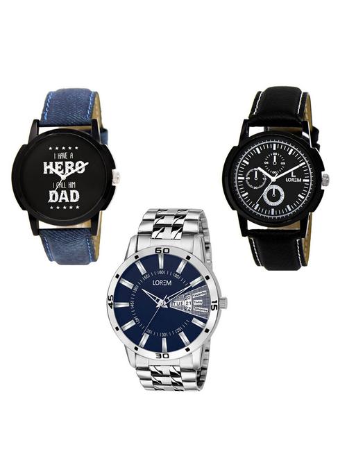 set of 3 analog watch combo -(lk-07-13-102) - 15684907 - Very Small Image - 1
