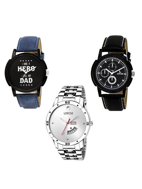 set of 3 analog watch combo -(lk-07-13-103) - 15684908 - Very Small Image - 1
