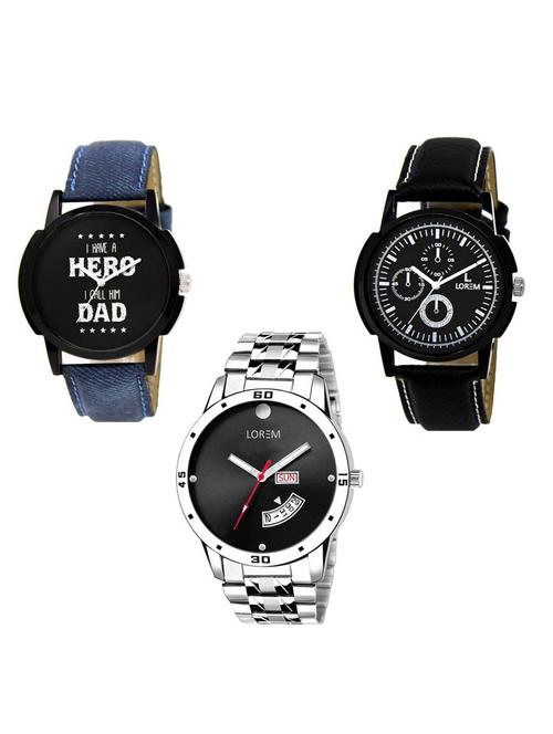 set of 3 analog watch combo -(lk-07-13-104) - 15684910 - Very Small Image - 1