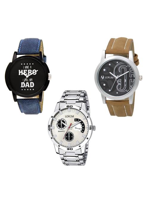 set of 3 analog watch combo -(lk-07-14-101) - 15684912 - Very Small Image - 1