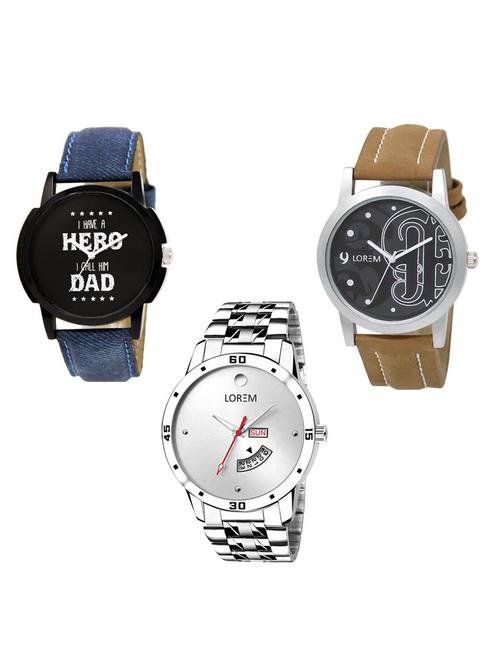 set of 3 analog watch combo -(lk-07-14-103) - 15684915 - Very Small Image - 1