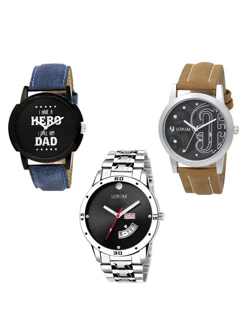 set of 3 analog watch combo -(lk-07-14-104) - 15684917 - Very Small Image - 1