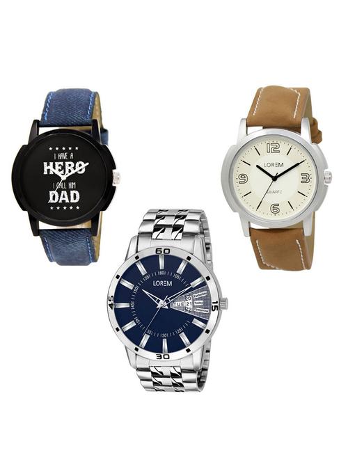 set of 3 analog watch combo -(lk-07-16-102) - 15684928 - Very Small Image - 1