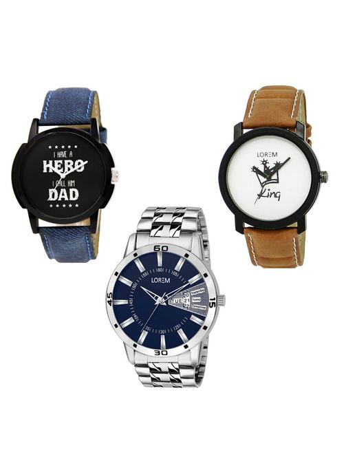 set of 3 analog watch combo -(lk-07-18-102) - 15684942 - Very Small Image - 1