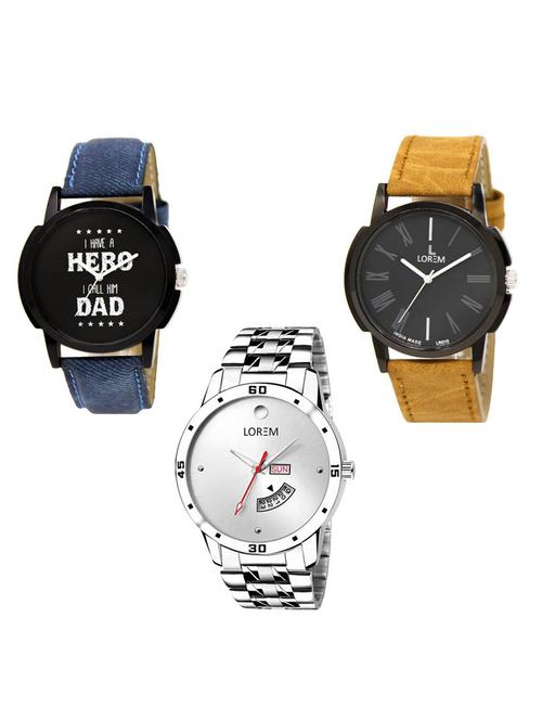 set of 3 analog watch combo -(lk-07-19-103) - 15684951 - Very Small Image - 1