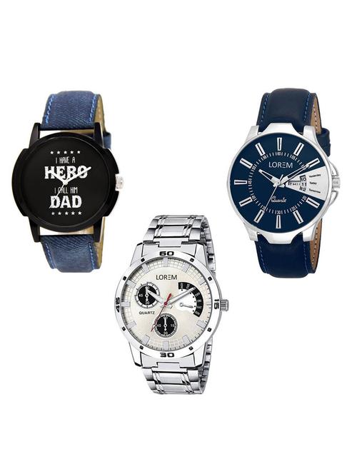 set of 3 analog watch combo -(lk-07-23-101) - 15684975 - Very Small Image - 1