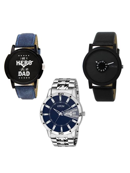 set of 3 analog watch combo -(lk-07-25-102) - 15684991 - Very Small Image - 1